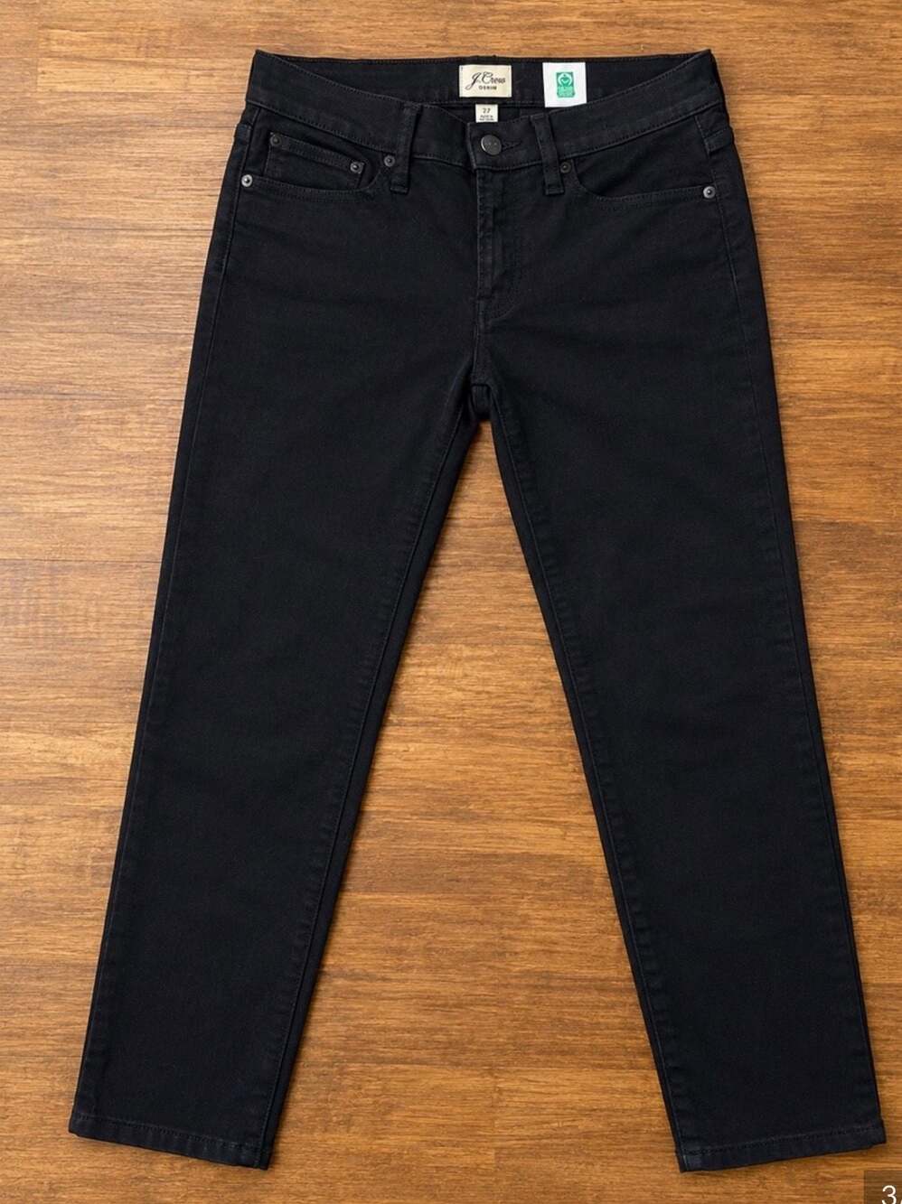 J. Crew Denim Black Tapered Straight Leg Jeans, Size 27, Made in Vietnam (01)